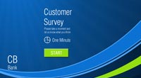 bank customer satisfaction survey with Android tablet