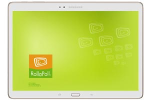 RollaPoll mobile survey running on Samsung Galaxy tablet